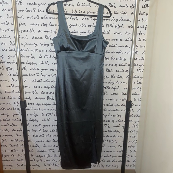 Maeve Square-Neck Satin Stretch Midi Dress - Picture 4 of 15